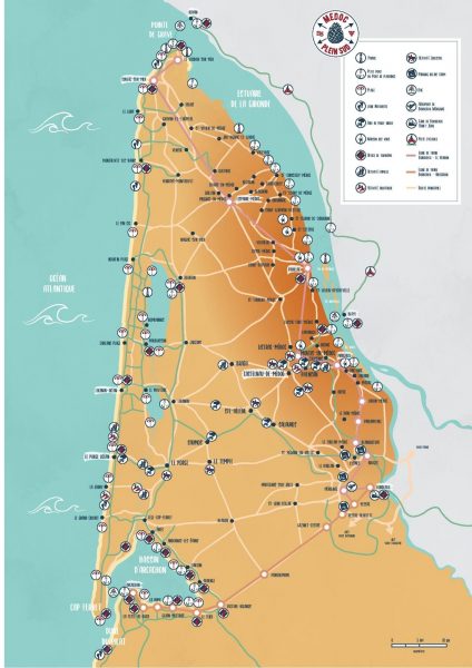 Carte du Médoc et du Bassin d’Arcachon