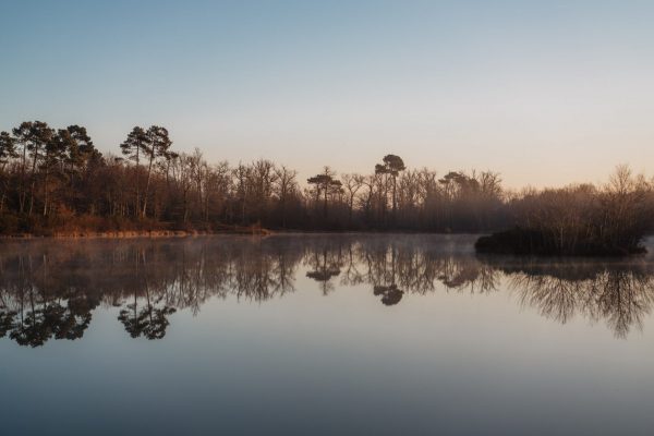 Photo d'hiver de l'étang de Bronturon à Avensan 