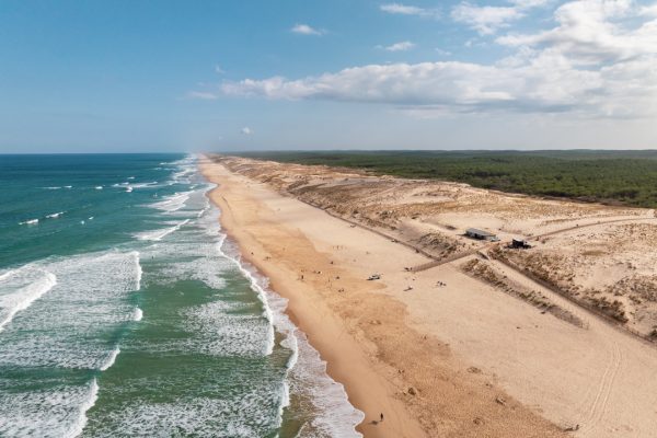 photo drone la plage du porge océan le gressier